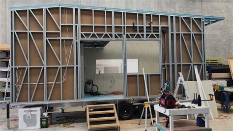 metal walls on tiny house|steel subframe for tiny house.